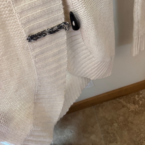 LOLE WOMEN'S CARDIGAN SWEATER SIZE SMALL BLACK & CREAM WITH HOODIE - Picture 8 of 8